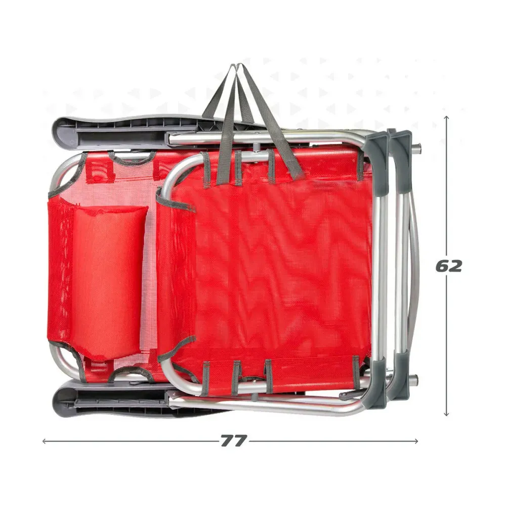 Sedia da Spiaggia Aktive Rosso 48 x 60 x 90 cm