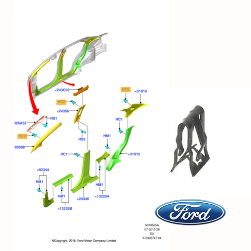 ✅ 4864602 FORD - CLIP STAFFETTA