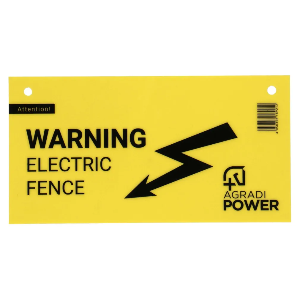 Agradi Power Waarschuwingsbordje Afrastering Giallo