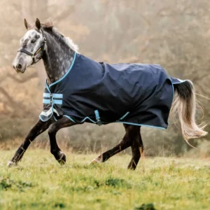 Amigo Bravo 12 coperta da turnout, 100g Navy/ Turquoise 115
