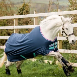 Amigo Hero 900 Pony Turnout, 200g Navy/ Capri Blue/ Raspberry 95