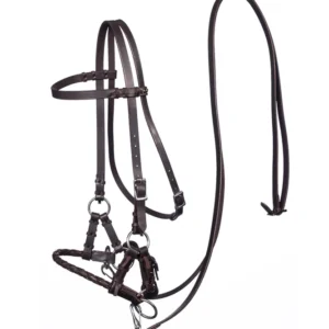 Articoli F.R.. Freedom Riding Pariba Sidepull (Sistema 3) con capezzina intrecciata e redini Brown C
