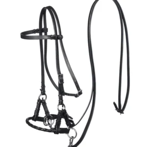 Articoli F.R.. Freedom Riding Pariba Sidepull (Sistema 3) con capezzina intrecciata e redini Black P