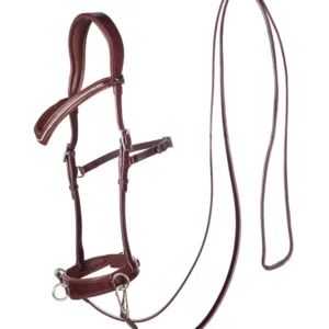Articoli F.R.. Freedom Riding di Wendy B: cavezzina, testiera senza imboccatura, redini cuoio con clip Dark Brown F
