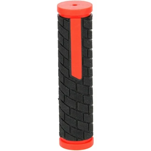 MTB rubber grips, 128mm long, black/red Bike Shop More