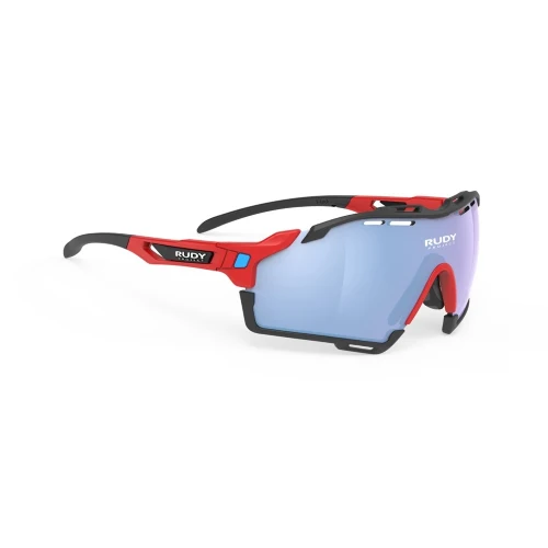 Rudy Project Cutline Fire Red Matte Glasses - Multilaser Ice Lenses - Black Bumpers Bike Shop More