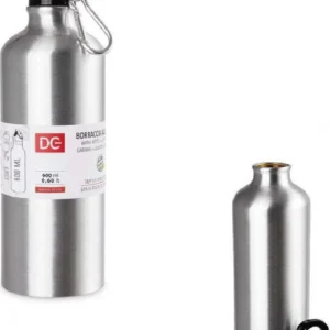 Borraccia Bottiglia Alluminio Con Moschettone Capacità 600ml 7.3x21cm 0224858