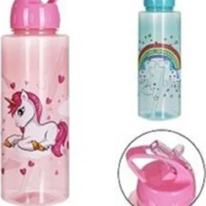 Borraccia Plastica Capacita' 750 Ml Design Unicorno 7x25cm 2 Modelli 0214164
