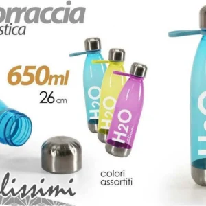 Bottiglia Borraccia Bimbi Plastica 26 Cm 650 Ml Vari Colori Assortiti 808104