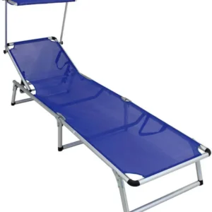 brandina pieghevole prendisole da mare e campeggio alluminio con tettuccio Blu Milani Home