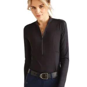 Breathe maglia tecnica da donna maniche lunghe con 1/4 zip Black L