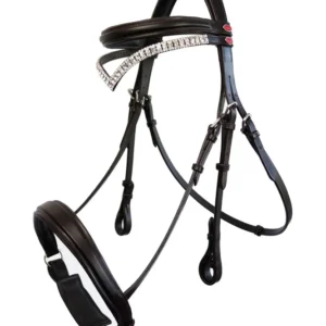 Briglia Snaffle Lynton con fascia di riserva Dark Brown C
