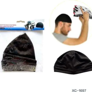 Calotta Sottocasco Cappello Fibra Naturale Di Seta Per Moto Bici Nero Xc-1697