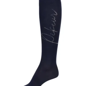 Calzini al ginocchio con strass Dark Navy 38-40