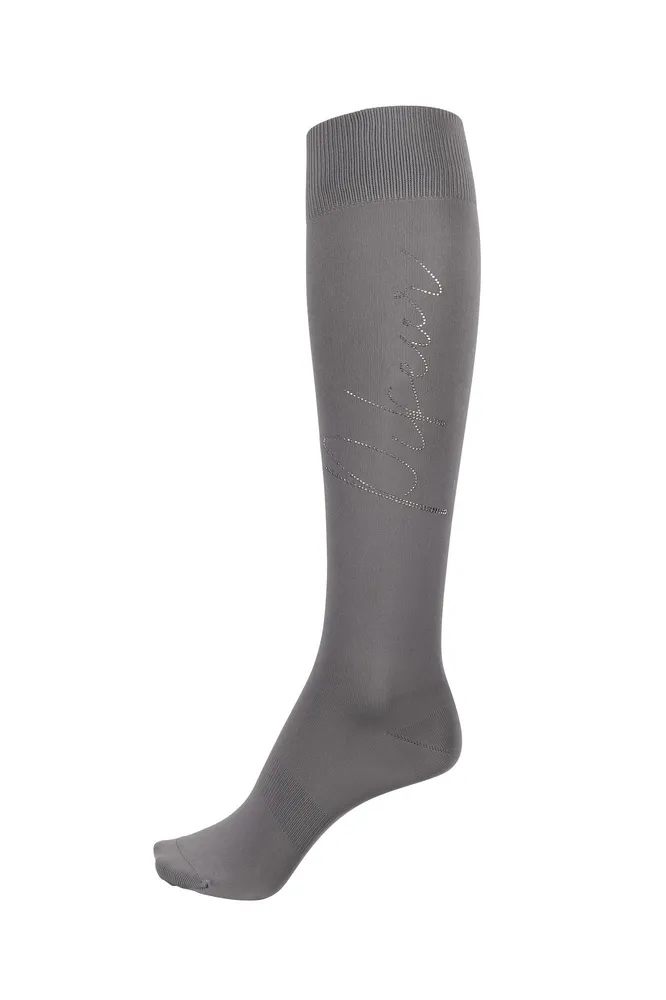 Calzini al ginocchio con strass Light Grey 38-40