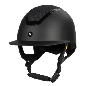 Caracas casco da equitazione con parte superiore liscia black S