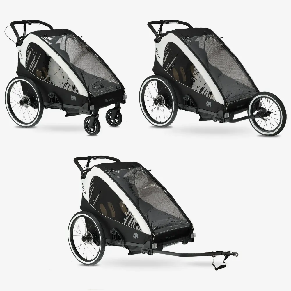 Carrello per bicicletta di lusso V2 - Passeggino da passeggio - Passeggino da corsa Cream