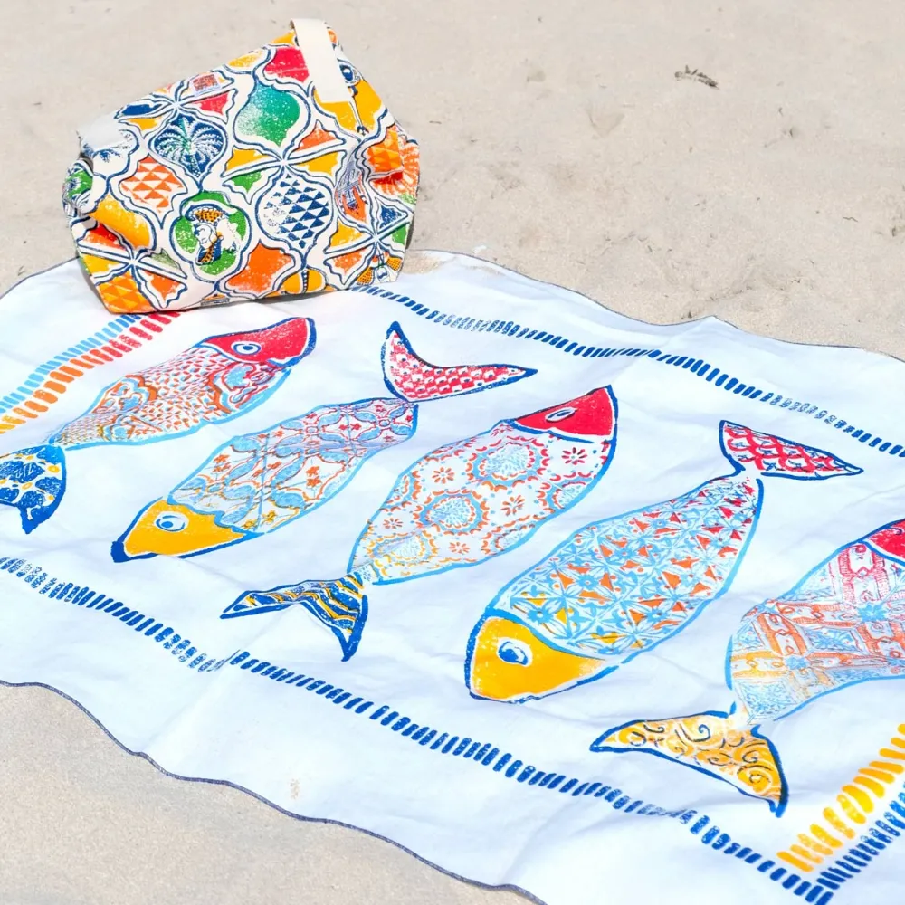 Telo mare Pesci Maioliche Colori del Sole
