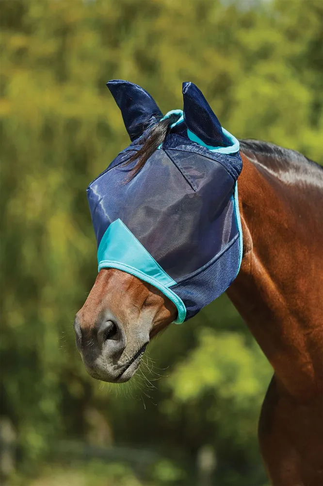 Comfitec Deluxe maschera mesh fine con orecchie Navy/ Turquoise Mini