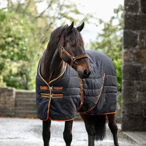 Coperta da scuderia con fodera unita, 200 gr Black/Orange 100