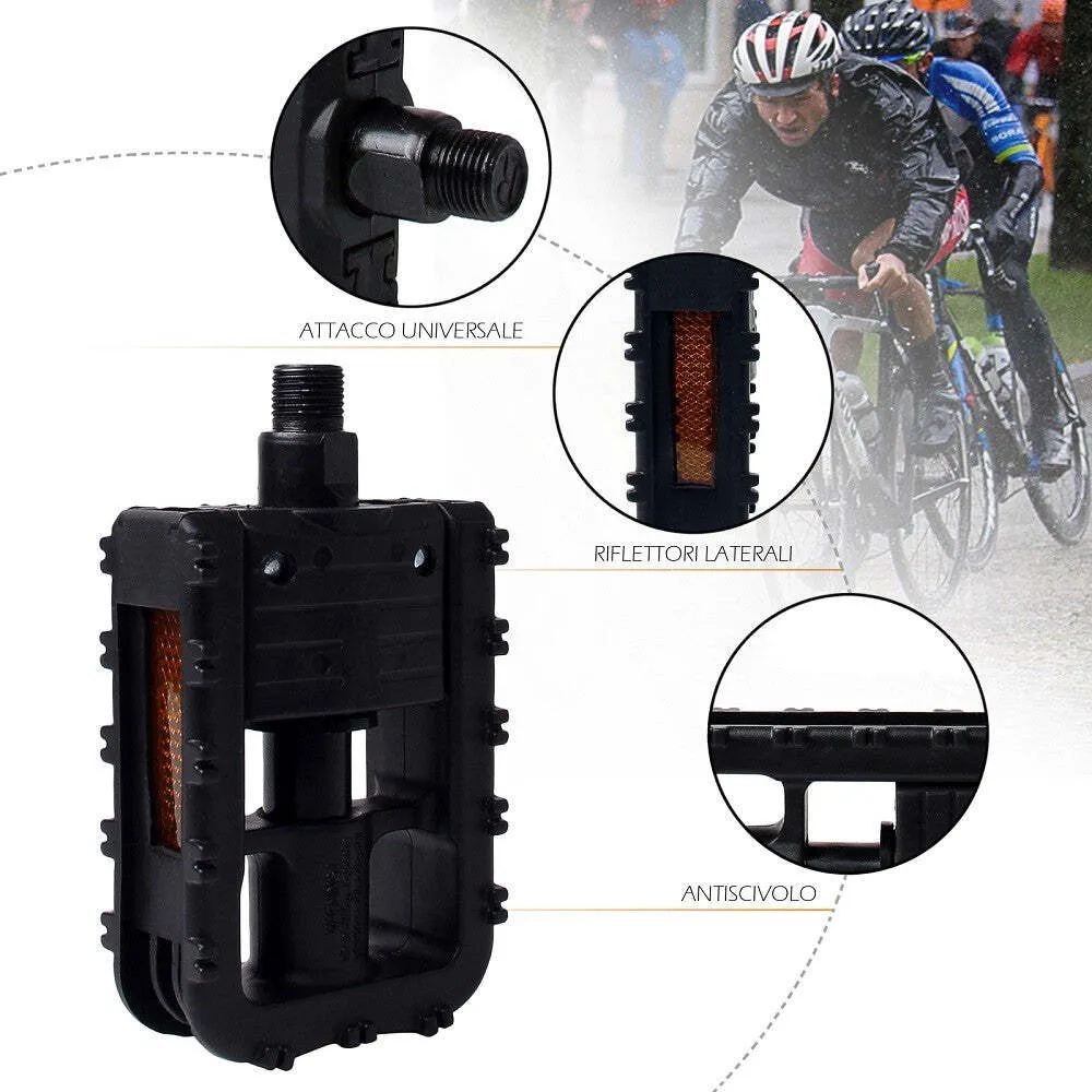 Coppia Di Pedali Bicicletta Con Riflettori Laterali Attacco Universale Xc-2513
