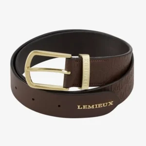 Debossed Leather Belt BROWN L