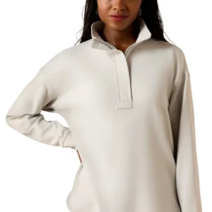 Donna Breeze Logo 1/2 Zip felpa Quiet Grey XL