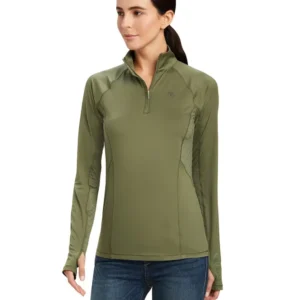 Donna Lowell 2.0 1/4 Zip Camicia maniche lunghe Four Leaf Clover Dark Green XL