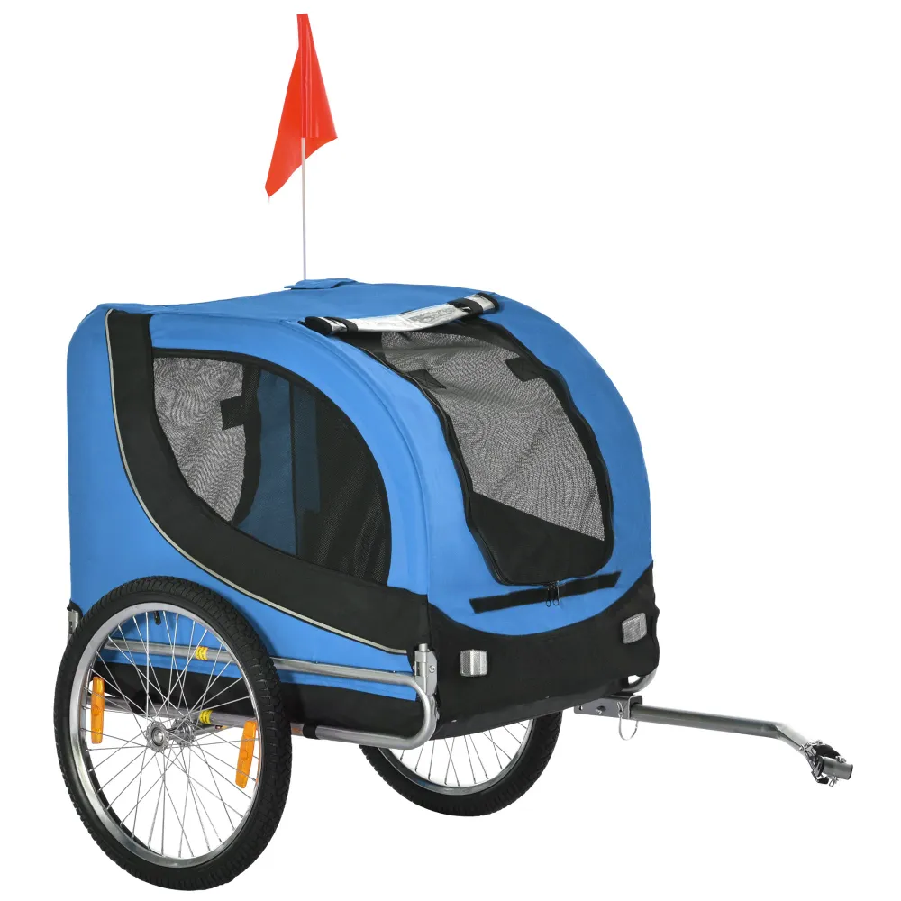 Easycomfort Rimorchio Bici per Cani Taglia Media con Punto di Attacco, Finestre Laterali e Bandierina, Rimorchio per Bici...