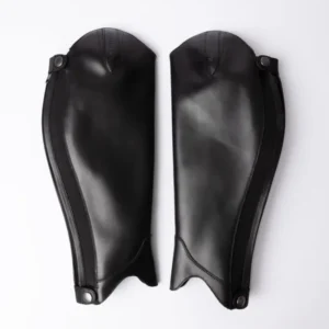 Elegant Leather Half Chaps Black M