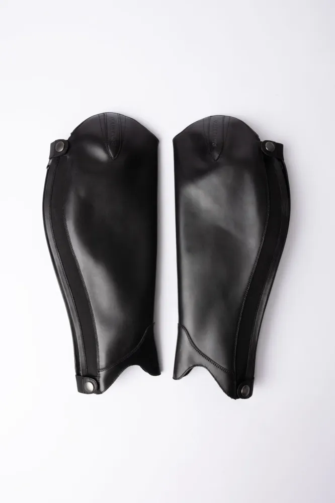 Elegant Leather Half Chaps Black M