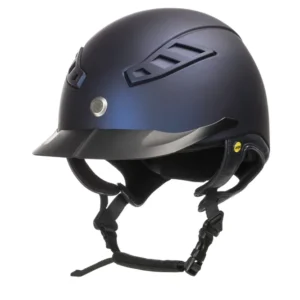 EQ3 MIPS Casco da equitazione con superficie superiore liscia Blue M