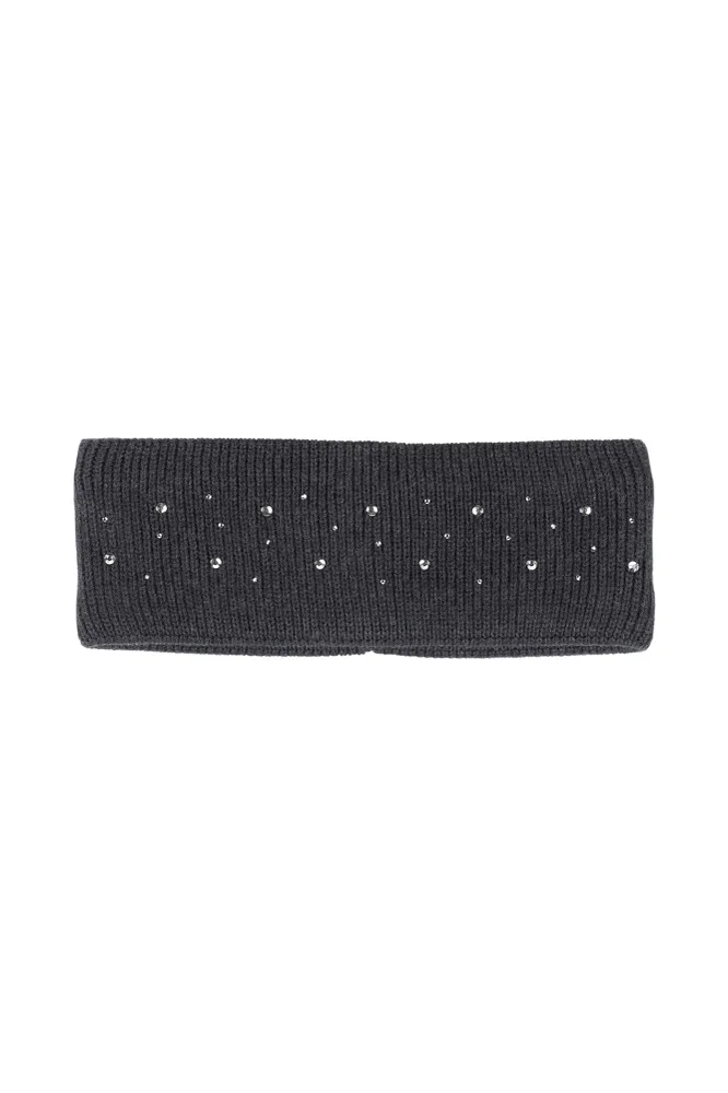 Fascia per la testa con strass Cinder Grey 53-57