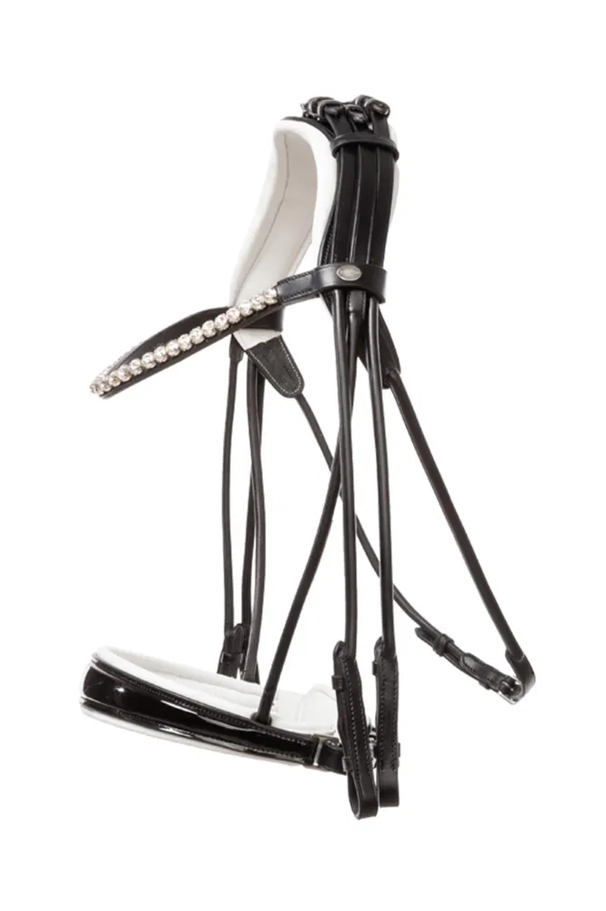 Fleur briglia doppia Black-Patent/White C