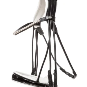 Fleur briglia doppia Black-Patent/White C