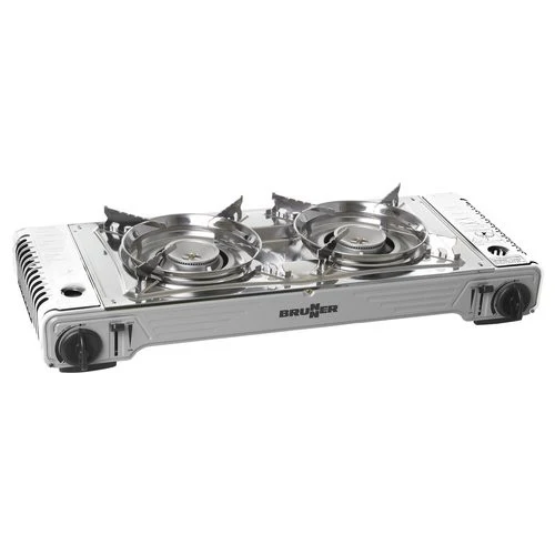 Fornello campeggio Brunner 0708017N Devil Double Grill Cromo