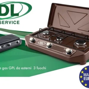 Fornello Gas GPL 3 Fuochi da Esterno per Campeggio