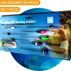 9 X Galleggianti Da Pesca Varie Misure Per Acque Stagnanti Pescatori Fish Active