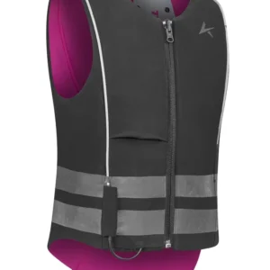 gilet balistico junior ad alta visibilità con paraschiena, reversibile Black/ Pink 140