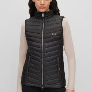 Gilet da donna con monogramma Boss Bea Black L