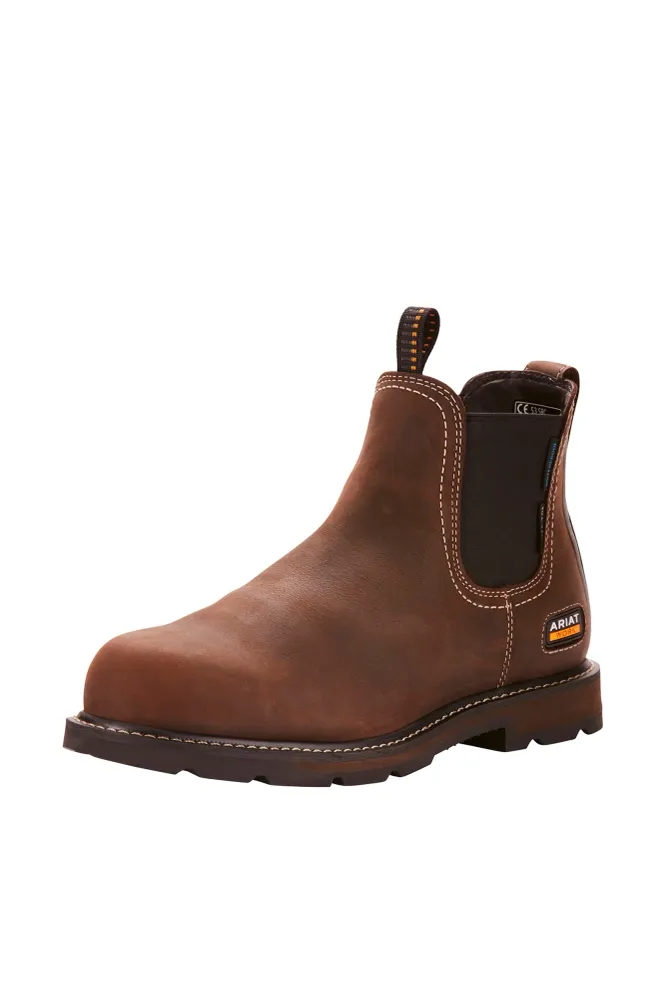 Groundbreaker Chelsea stivali da lavoro impermeabili da uomo con puntale acciaio Dark Brown 44.5