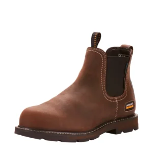 Groundbreaker Chelsea stivali da lavoro impermeabili da uomo con puntale acciaio Dark Brown 42,5