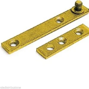 Guarnitura / Perni dritti con piastrina ferro ottonato mm. 80 pz. 4 Mobila
