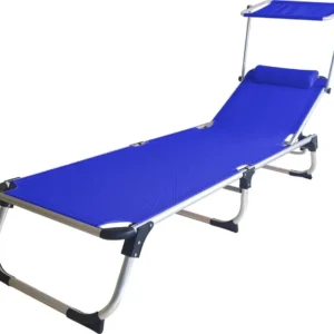 HENRY - brandina pieghevole da giardino con tettuccio Blu Milani Home