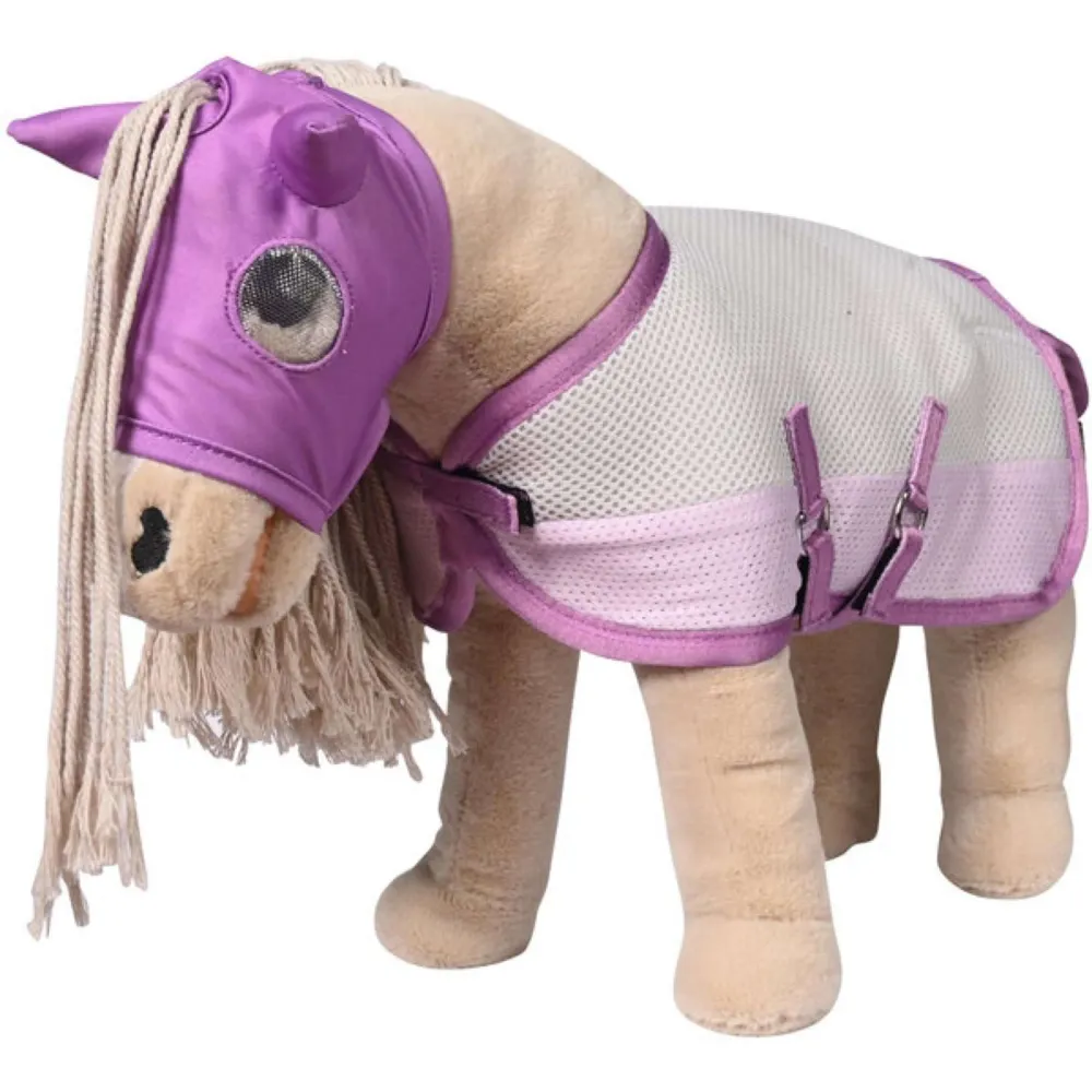 HKM Maschera per Mosche Cuddle Horse Rosa chiaro