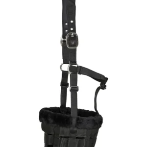 HorseGuard Anatomic Grazing Muzzle Plush Trimming Black P
