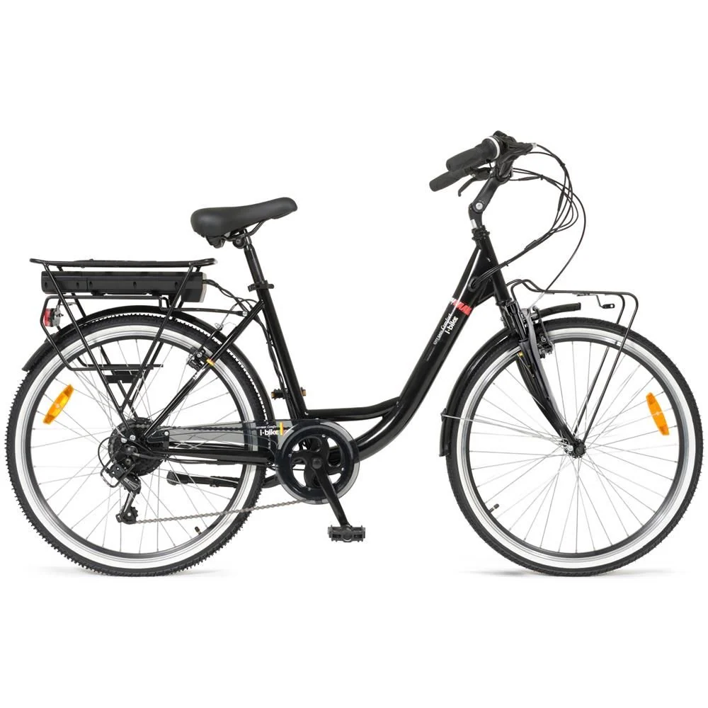 I-bike bici elettrica city easy flow litio " 26" 78 ah 45 km 36 v 4 h 280 wh colore nera