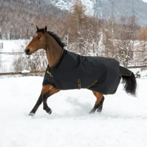 Irish coperta da esterno con collo alto, 300g Black/Gold 140