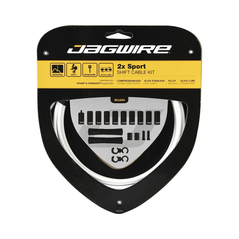 JAGWIRE SPORT SHIFT 2X Kit cavo deragliatore e tubo flessibile bianco
