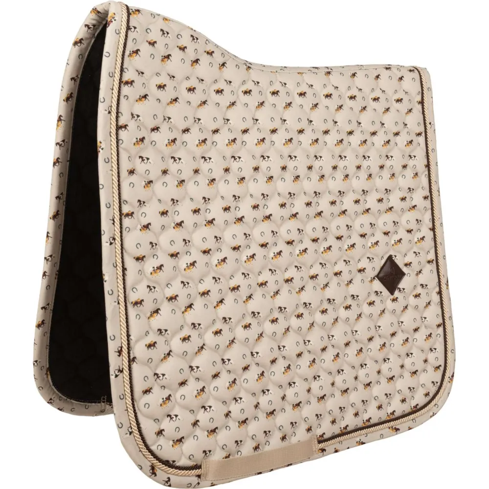 Kentucky Sottosella Velvet Horse Printing Dressage Beige